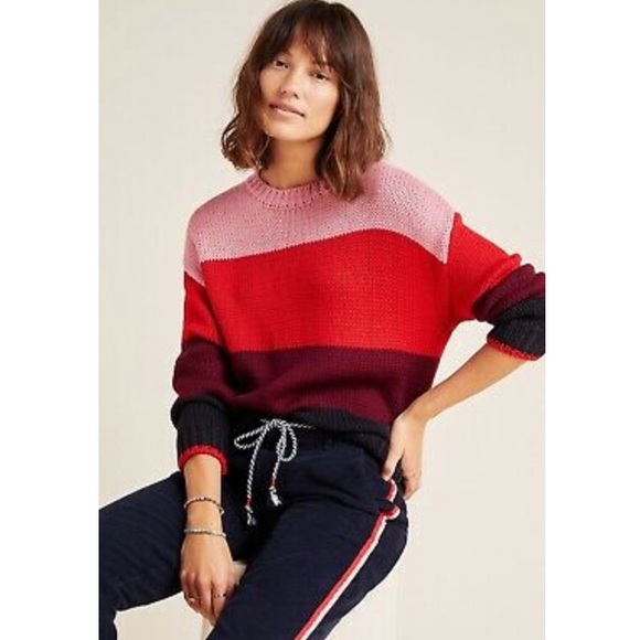 Sundry Sweaters - Sundry Block Stripe Crewneck Sweater